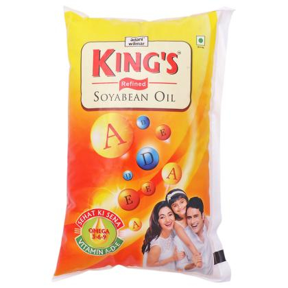 Kings Refined Soyabean Oil 1 L (Pouch)